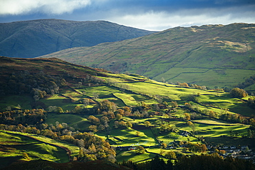 View on autumn dawn from Loughrigg Fell, Lake District National Park, UNESCO World Heritage Site, Cumbria, England, United Kingdom, Europe