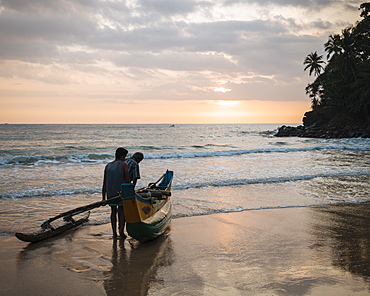 Talalla Beach at dawn, South Coast, Sri Lanka, Asia