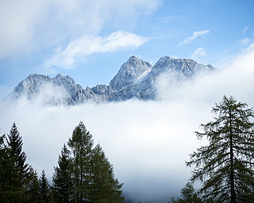 Detail of Mountain Peaks, Vrsic Pass, Julian Alps, Triglav National Park, Upper Carniola, Slovenia, Europe