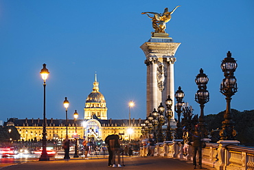 Pont Alexandre III and Les Invalides, Paris, Ile-de-France, France, Europe