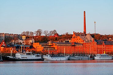 View towards Sodermalm at Dawn, Stockholm, Sv?dermanland and ???Uppland, Sweden