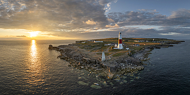 Portland Bill at sunset, Jurassic Coast, UNESCO World Heritage Site, Dorset, England, United Kingdom, Europe