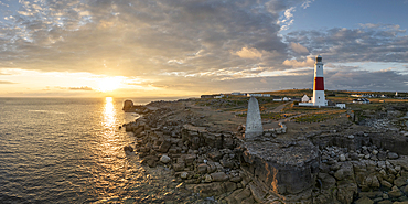 Portland Bill at sunset, Jurassic Coast, UNESCO World Heritage Site, Dorset, England, United Kingdom, Europe