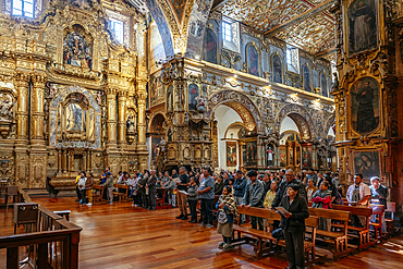 Interior of San Francisco Church, UNESCO, Quito, Ecuador