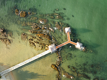 Aerial view of jetty at Gold Coast Resort, Gành Dãu, Phu Quoc Island, Vietnam