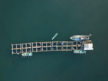 Aerial view of Fishing settlements Gành Dãu, Phu Quoc Island, Vietnam