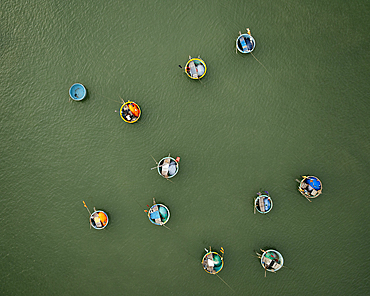 Aerial view of fishing boats, Mũi Né, Bình Thuận Province, Vietnam