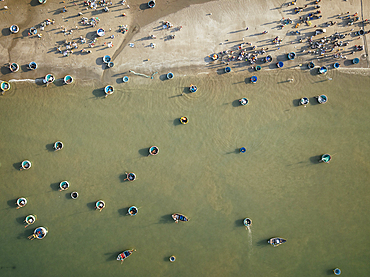 Aerial view of fishing boats, Mũi Né, Bình Thuận Province, Vietnam
