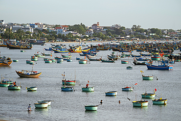 Fishing boats in bay, Mũi Né, Bình Thuận Province, Vietnam