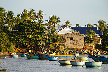 Fishing boats in bay, Mũi Né, Bình Thuận Province, Vietnam