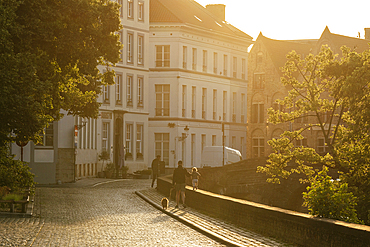 Dawn light by Speelmansrei Canal, Bruges, Belgium