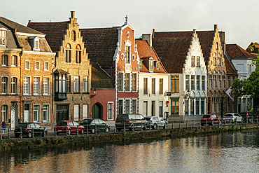 Early morning light on traditional buildings, Bruges, Belgium