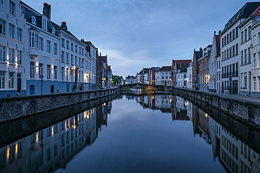 King's Bridge at twilight, Bruges, Belgium