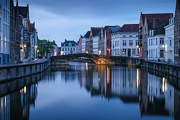 King's Bridge at twilight, Bruges, Belgium