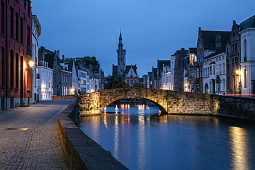 King's Bridge at twilight, Bruges, Belgium