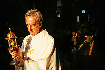 Religious Procession outside church to mark Feast of St. Anthony of Padua, Castello, Venice, Veneto, Italy