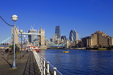 Tower Bridge, the River Thames and the City of London, London, England, United Kingdom, Europe 