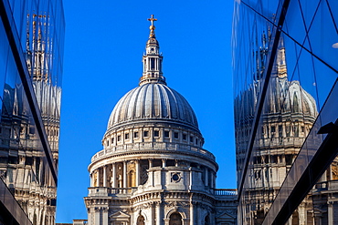 St. Paul's Cathedral viewed from One New Change in the City of London, London, England, United Kingdom, Europe