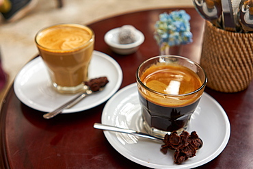 Cups of Indonesian coffee in Ubud, Bali, Indonesia, Southeast Asia, Asia