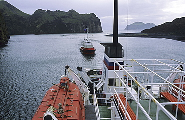 Entrance to the harbour of Heimaey. Vestmannaeyjar Islands, Southern Iceland