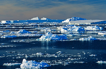 Iceberg formations while traveling in the Weddell Sea. Devil Island, Weddell Sea, Antarctica