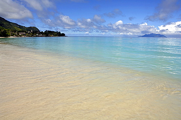 Silhouette Island from Beau Vallon beach, Mahe, Seychelles, Indian Ocean