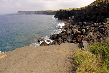 Destroyed road, South shore, Big Island, Hawaii, United States of America, Pacific