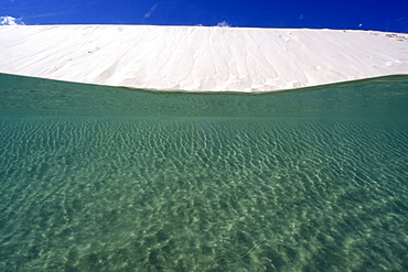 Sand dunes filled with rain water, Lencois Maranhenses, Maranhao, Brazil, South America