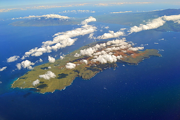 Aerial view of Kaho'olawe island, Maui county, Hawaii, United States of America, Pacific