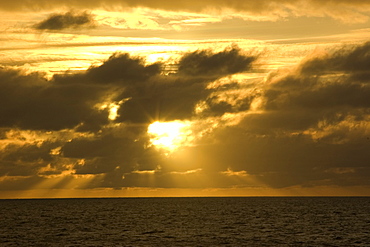 Sunset over lagoon, Ailuk atol Marshall Islands, Micronesia, Pacific