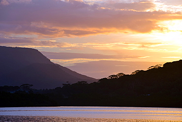 Sunset over lagoon, Pohnpei, Federated States of Micronesia, Caroline Islands, Micronesia, Pacific Ocean, Pacific