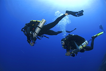 Technical Divers using Trimix, Rebreathers and technical diving equipment, Divetech, Grand Cayman, Cayman Islands, Caribbean