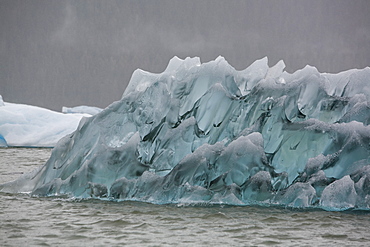 Interesting pattern on an iceberg calved from the LeConte Glacier just outside Petersburg, Southeast Alaska, USA. Pacific Ocean.