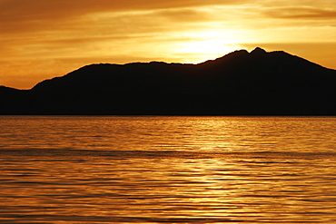 Sunset in scenic Southeast Alaska, USA.