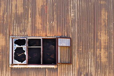 Sun rays through broken window, Old Canberra Brickworks, Canberra, Australian Capital Territory, Australia