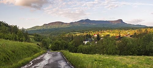 Rural Maramures landscape at sunrise, Breb (Brebre), Maramures, Romania, Europe