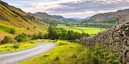 Hardknott Pass in Lake District National Park, UNESCO World Heritage Site, Cumbria, England, United Kingdom, Europe