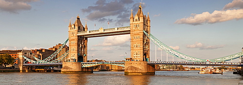 Tower Bridge and River Thames at sunset, London, England, United Kingdom, Europe