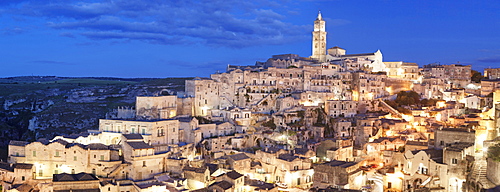 Sasso Barisano and cathedral, UNESCO World Heritage Site, Matera, Basilicata, Puglia, Italy, Europe