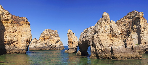 Rocky coast at Ponta da Piedade Cape, near Lagos, Algarve, Portugal, Europe