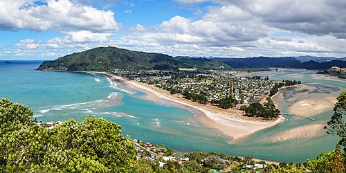 View from Mount Paku to Tairua, Coromandel Peninsula, Waikato, North Island, New Zealand, Pacific