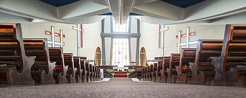 Aisle in church toward altar