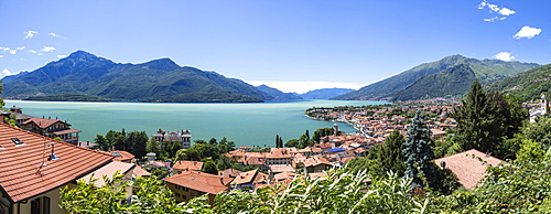 View of the typical village of Gravedona, Lake Como and gardens, Province of Como, Italian Lakes, Lombardy, Italy, Europe