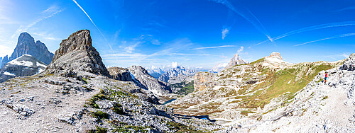 Oberbachernjoch (Passo Fiscalino), Croda Dei Toni, Cadini di Misurina and Tre Cime di Lavaredo, Dolomites, South Tyrol, Italy, Europe