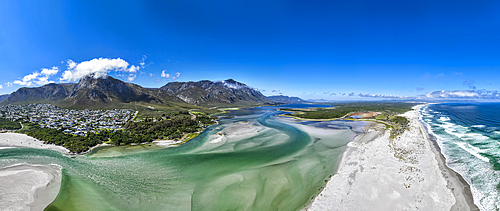 Panorama of the Klein River Lagoon, Hermanus, Western Cape Province, South Africa, Africa