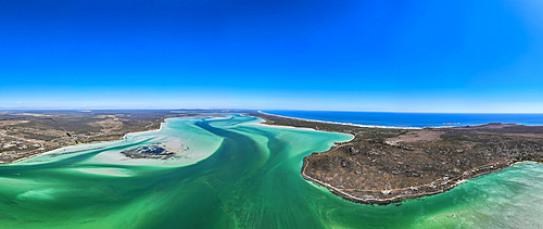 Panorama of the Langebaan Lagoon Marine Protected Area, West Coast National Park, Western Cape Province, South Africa, Africa