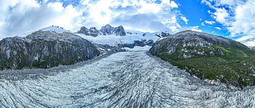 Aerial of Pia glacier, Tierra del Fuego, Chile, South America