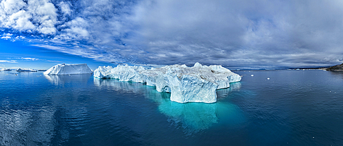 Aerial of the Ilulissat Icefjord, UNESCO World Heritage Site, Western Greenland, Denmark, Polar Regions