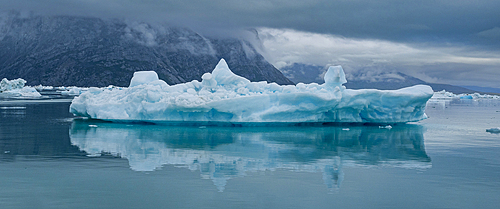 Floating icebergs in the Nuuk Icefjord, Western Greenland, Denmark, Polar Regions