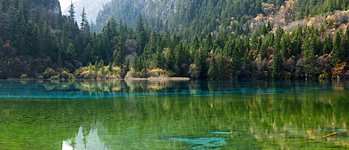 Jiuzhaigou on the edge of the Tibetan Plateau, known for its waterfalls and colourful lakes, located in the north of Sichuan, China, Asia